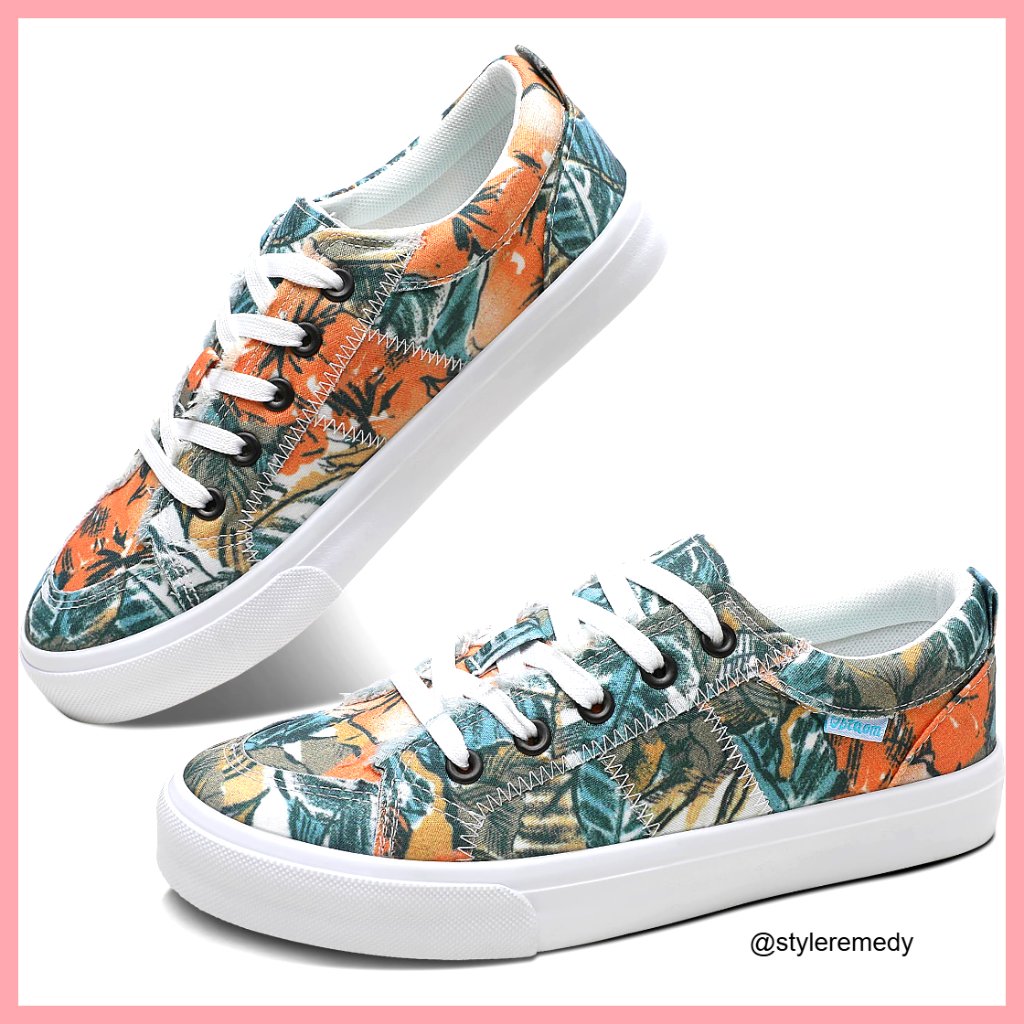 Canvas Lace-Up Fashion Sneakers Low Top Flat Women's Shoes